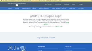 parkIND Plus Program Login | Indianapolis Airport Authority