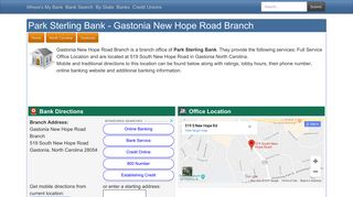 Park Sterling Bank in Gastonia North Carolina - 519 South New ...