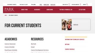 Academics and Resources for Current Students | Park University