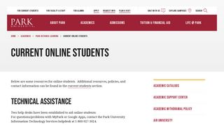 Current Online Students | Park University