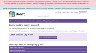 Brent Council - Online parking permit account
