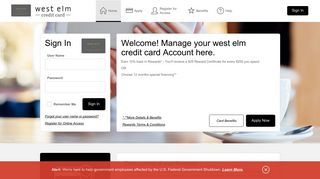 west elm credit card - Manage your account - Comenity