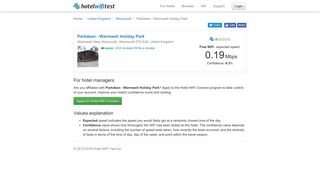 Parkdean - Warmwell Holiday Park - Hotel WiFi Test