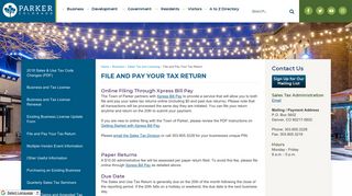 File and Pay Your Tax Return | Town of Parker - Official Website
