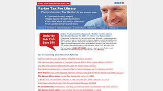 Tax Research - Parker Tax Pro Library - In-Depth Tax Analysis