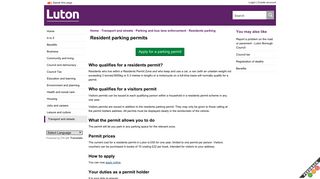 Resident parking permits - Luton Council