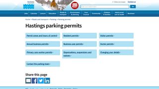 Parking permits – Hastings – East Sussex County Council