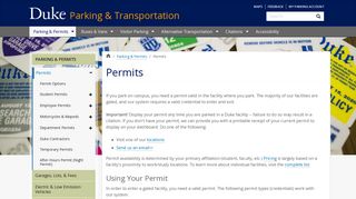 Permits | Parking & Transportation | Duke