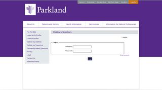 Patient eServices | Parkland Health & Hospital System - Data Online
