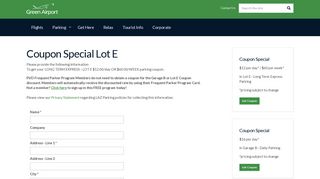 Coupon Special Lot E | T.F. Green Airport Parking