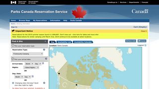 Parks Canada Reservation Service