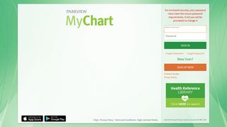 Terms and Conditions - MyChart - Login Page - Parkview Health