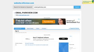 email.parkview.com at Website Informer. Sign In. Visit Email Parkview.