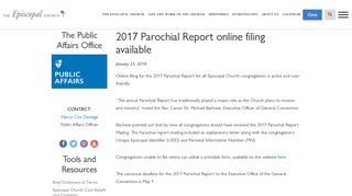 2017 Parochial Report online filing available | Episcopal Church