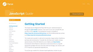 JavaScript Developers Guide | Parse