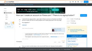 How can I create an account on Parse.com ? There is no signup ...