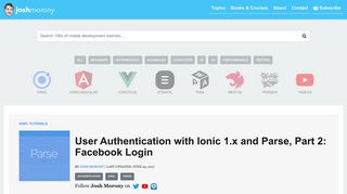 User Authentication with Ionic 1.x and Parse, Part 2: Facebook Login ...
