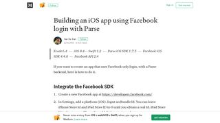 Building an iOS app using Facebook login with Parse - Medium