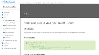 Add Parse SDK to your iOS Project - Swift | Back4App