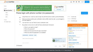 Parse login with phone number (no password) - Stack Overflow