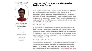How to verify phone numbers using Twilio and Parse | Saleh Hamadeh
