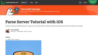 Parse Server Tutorial with iOS | raywenderlich.com