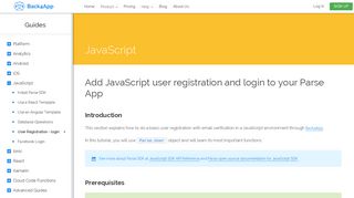 Add JavaScript user registration and login to your Parse App | Back4App