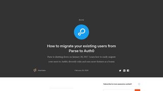 How to migrate your existing users from Parse to Auth0