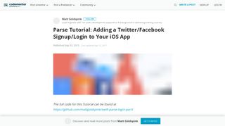 Parse Tutorial: Adding a Twitter/Facebook Signup/Login to Your iOS ...