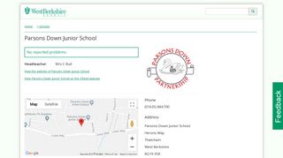 West Berkshire Council - Parsons Down Junior School - Information