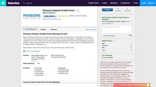 Parsons Federal Credit Union Reviews - WalletHub