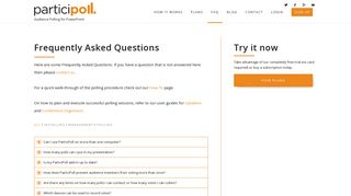 Frequently Asked Questions for polling in PowerPoint using ParticiPoll