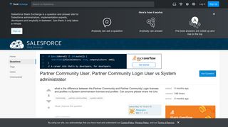 Partner Community User, Partner Community Login User vs System ...