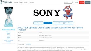 Amy, Your Updated Credit Score Is Now Available On ... - WikiLeaks