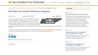 ParTNers for Health Wellness Program – University of Tennessee ...