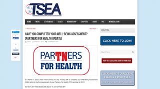 TSEA – Have you completed your Well-Being Assessment? (Partners ...
