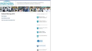 Outlook Web App 2010 - Partners HealthCare
