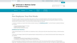 New Employees: Your First Weeks | MGH/HST Martinos Center for ...