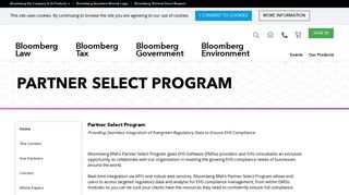 Partner Select Program - Bloomberg BNA