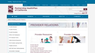 Provider Relations - Partnership HealthPlan of California