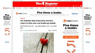 UK website data insecurity worries: Users in bits over car break-up ...