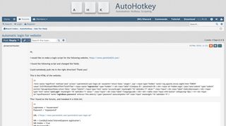 Automatic login for website - AutoHotkey Community