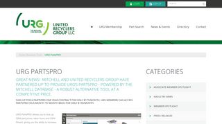 URG PartsPRO - Introductory Offer - United Recyclers Group LLC