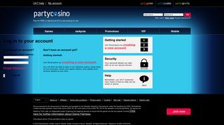 PartyCasino.com - The World's Largest Online Casino - Account