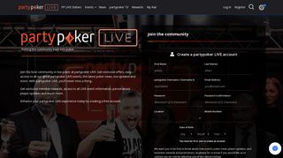 Create your free partypoker LIVE account