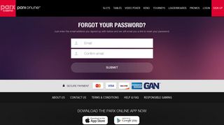 Forgot Your Password? | Parx Online Casino