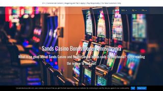 Sands Casino Bonus Code Pennsylvania January 2019
