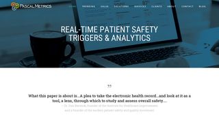 Pascal Metrics - Real-time Patient Safety Using EHR Triggers Data