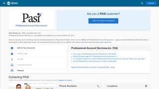 Professional Account Services,Inc. (PASI): Login, Bill Pay, Customer ...