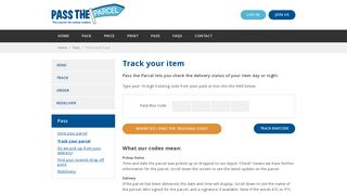 Track your item - Track And Trace - Pass the Parcel